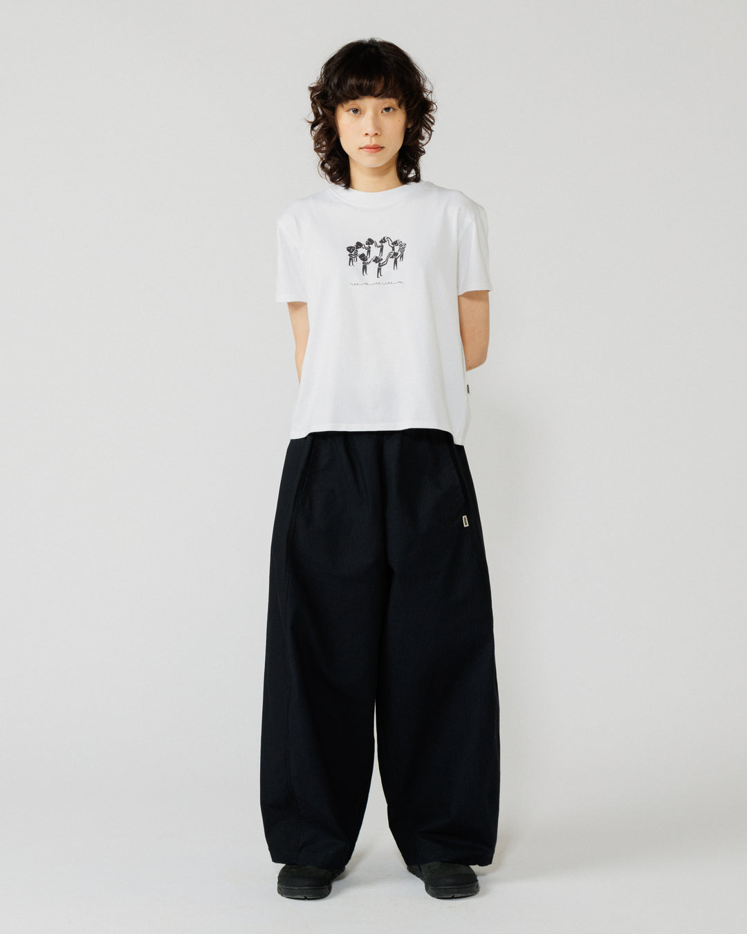 Linear Notion Cropped T-Shirt - White