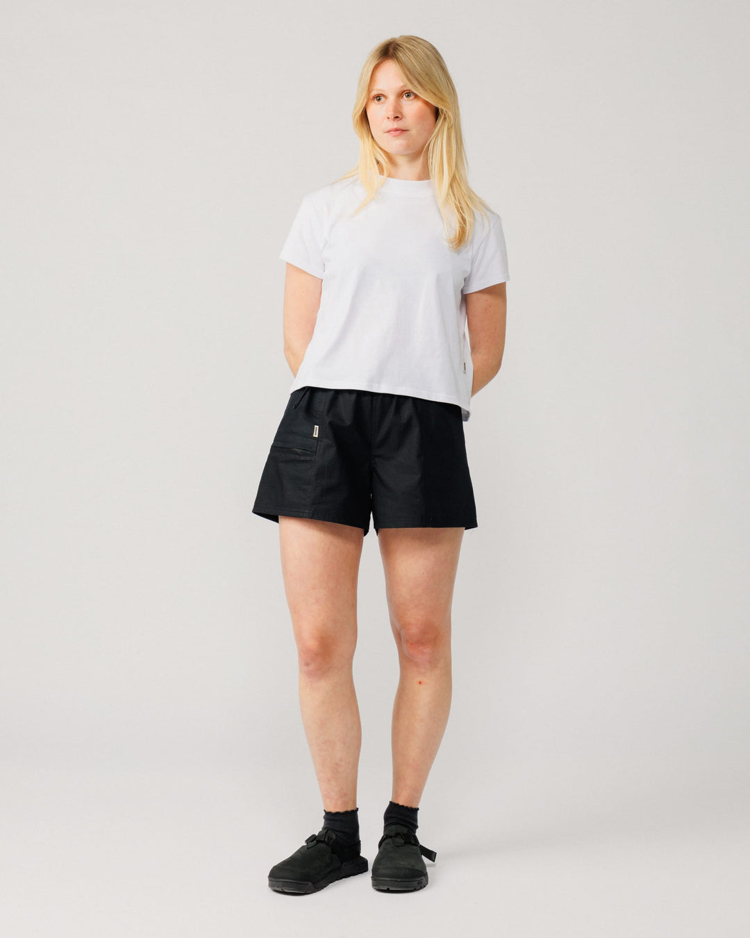 Ripstop Cropped Hiking Shorts - Black