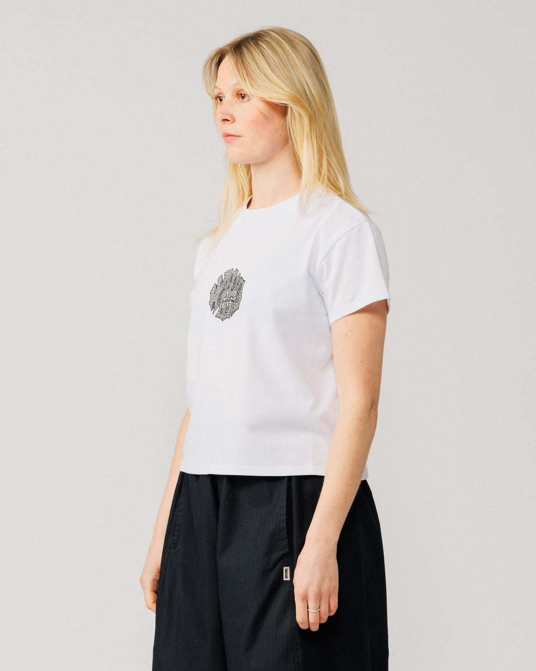 Grounded Logo Cropped T-Shirt - White
