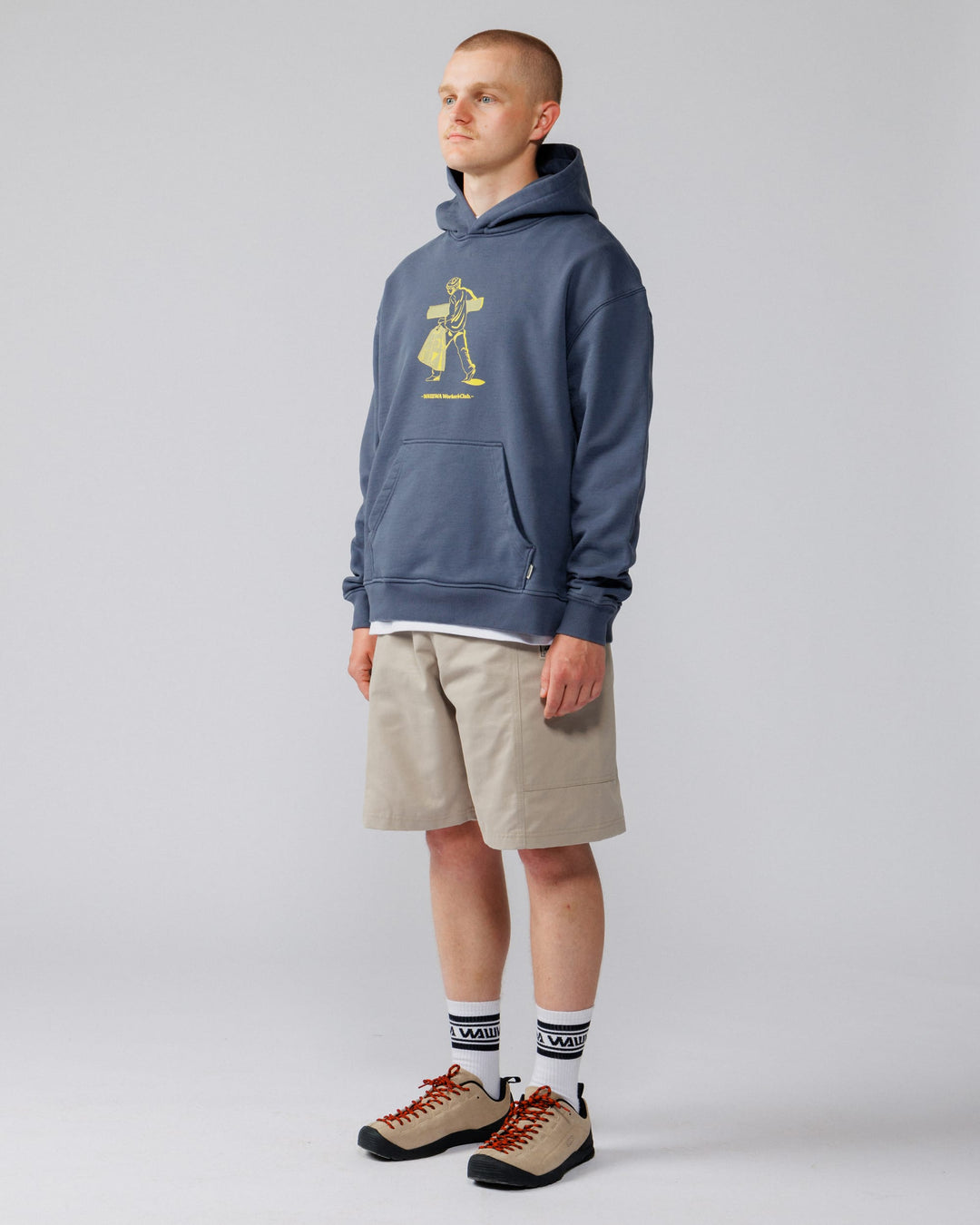 Studio Graphic Hoody  - Washed Blue