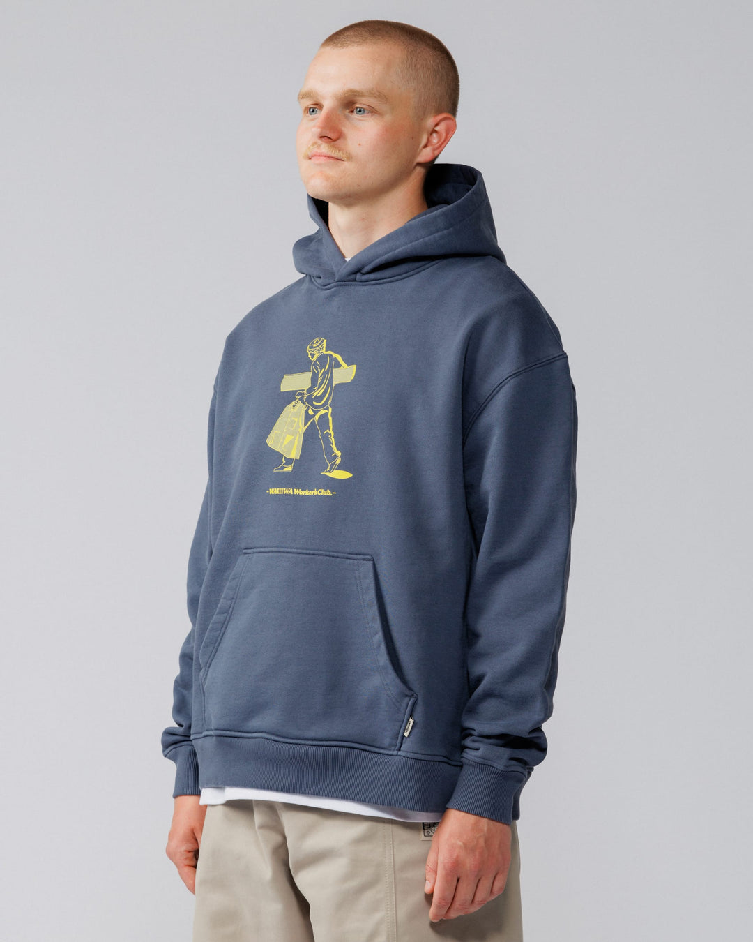 Studio Graphic Hoody  - Washed Blue