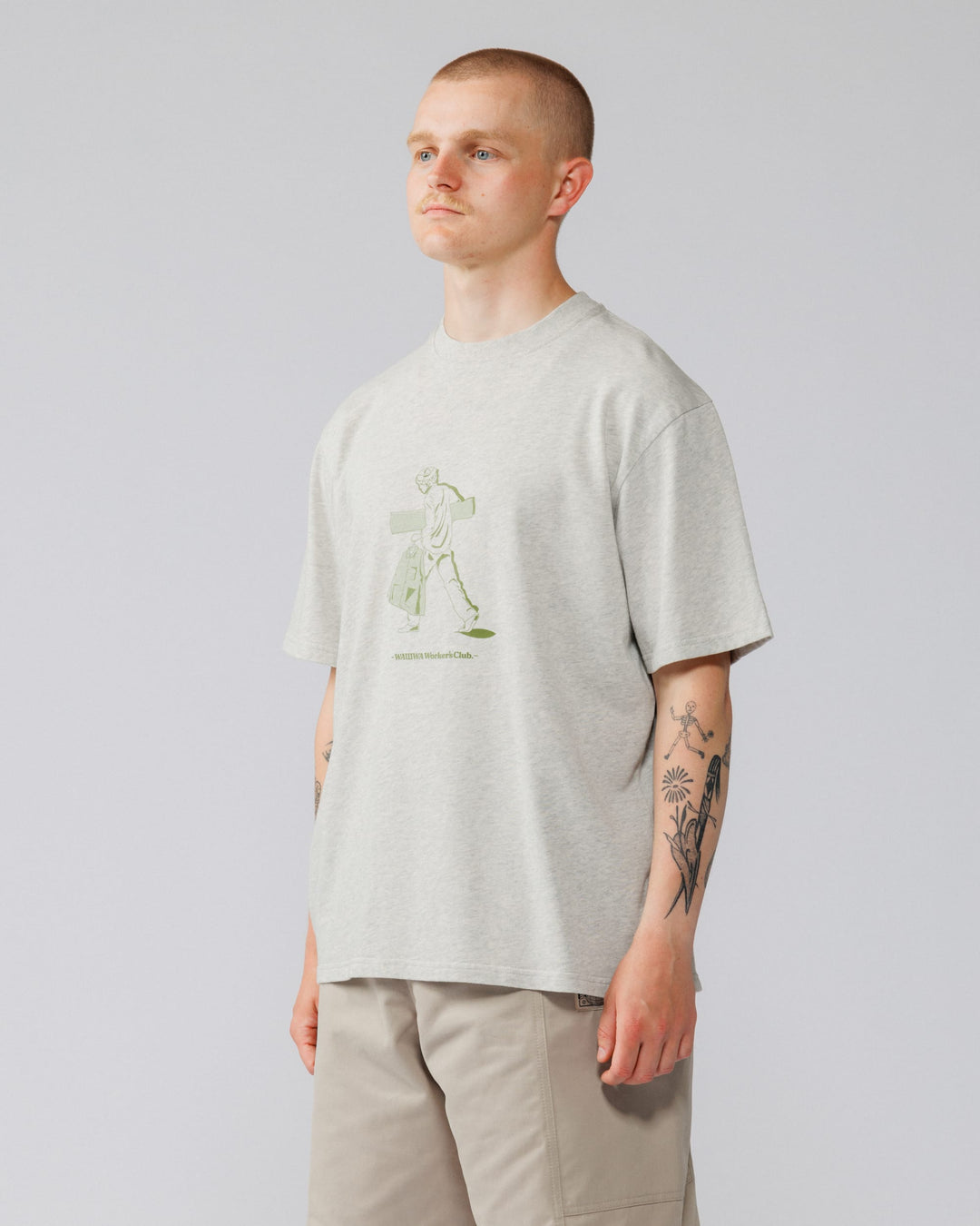 Workers Stride T-Shirt - Marl Grey