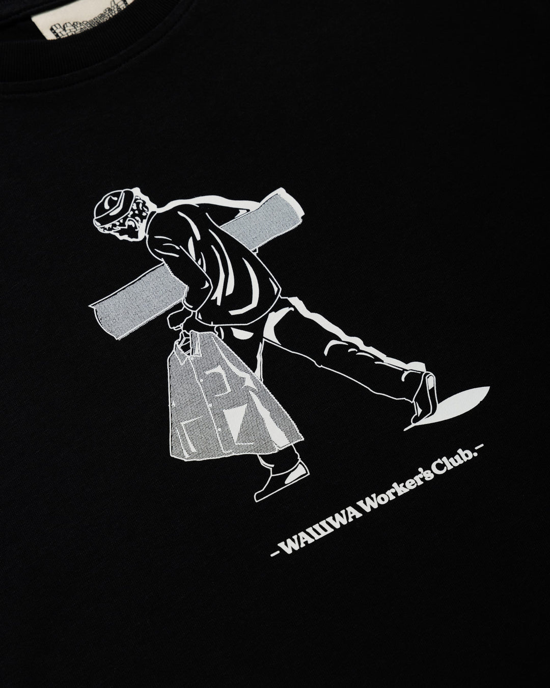 Cropped Workers Stride T-Shirt - Black