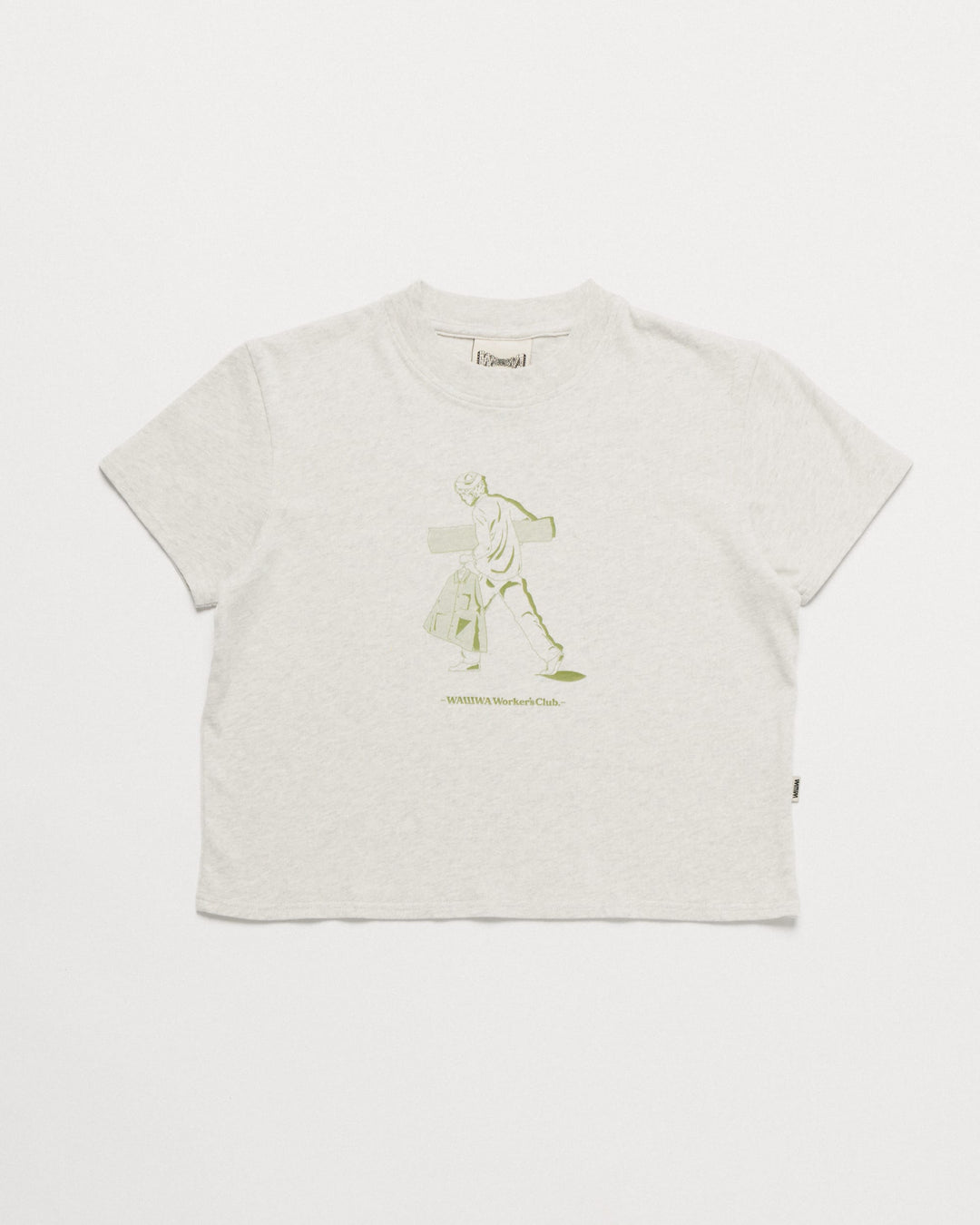 Cropped Workers Stride T-Shirt - Marl Grey