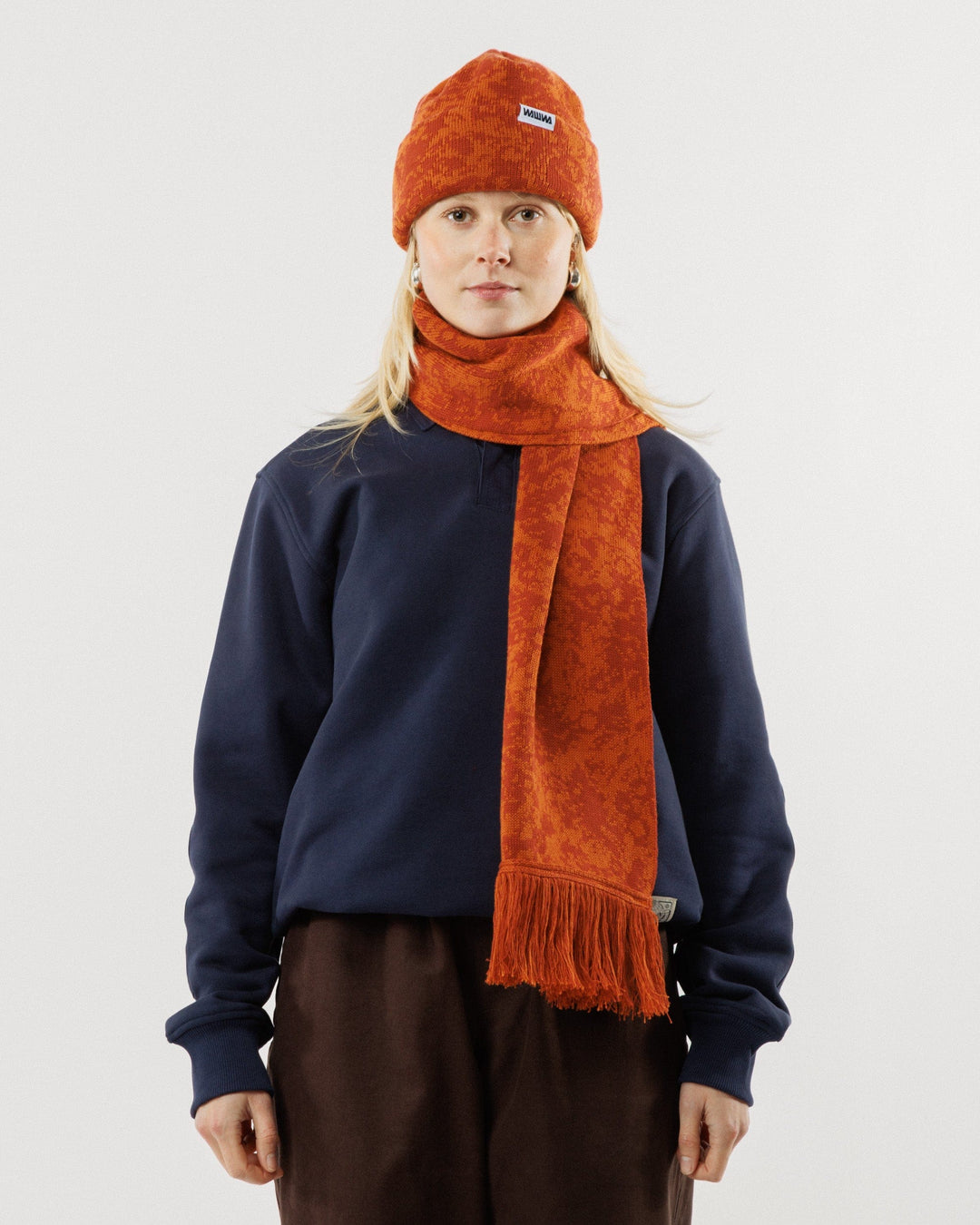 Barley Scarf - Terracotta & Rust
