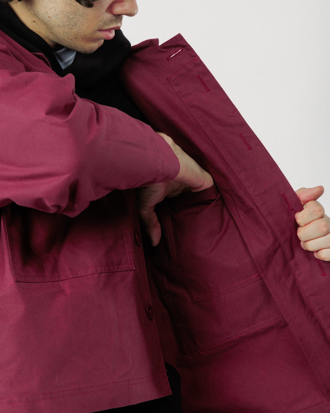 Nell Overshirt & Hood Set - Burgundy