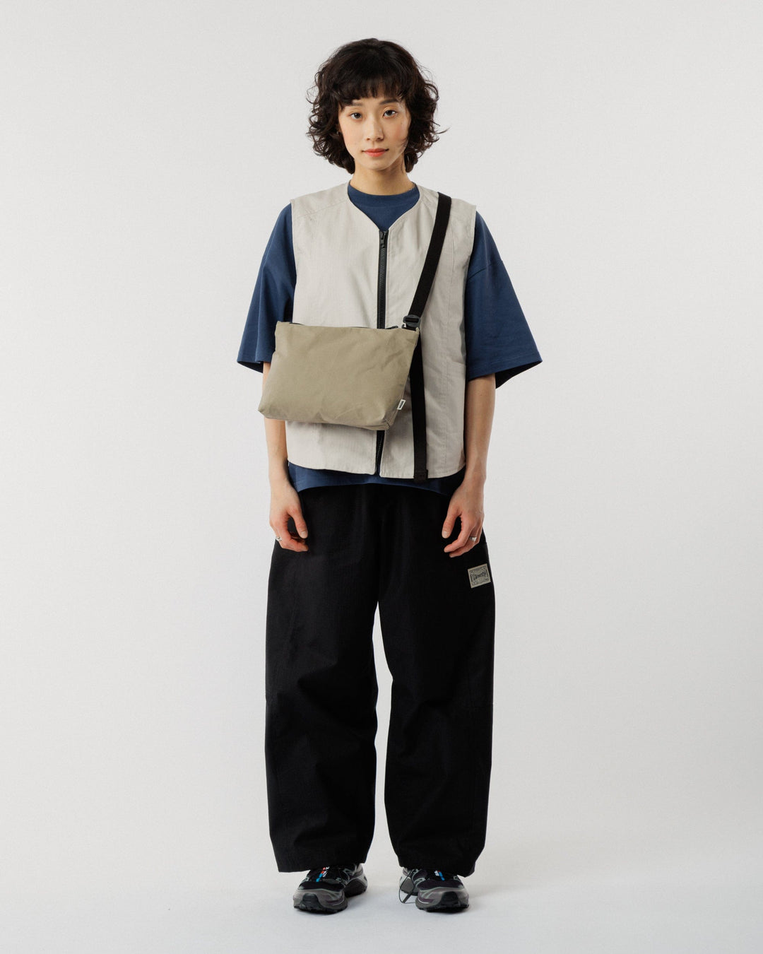 Mini Water Resistant Messenger Bag - Stone