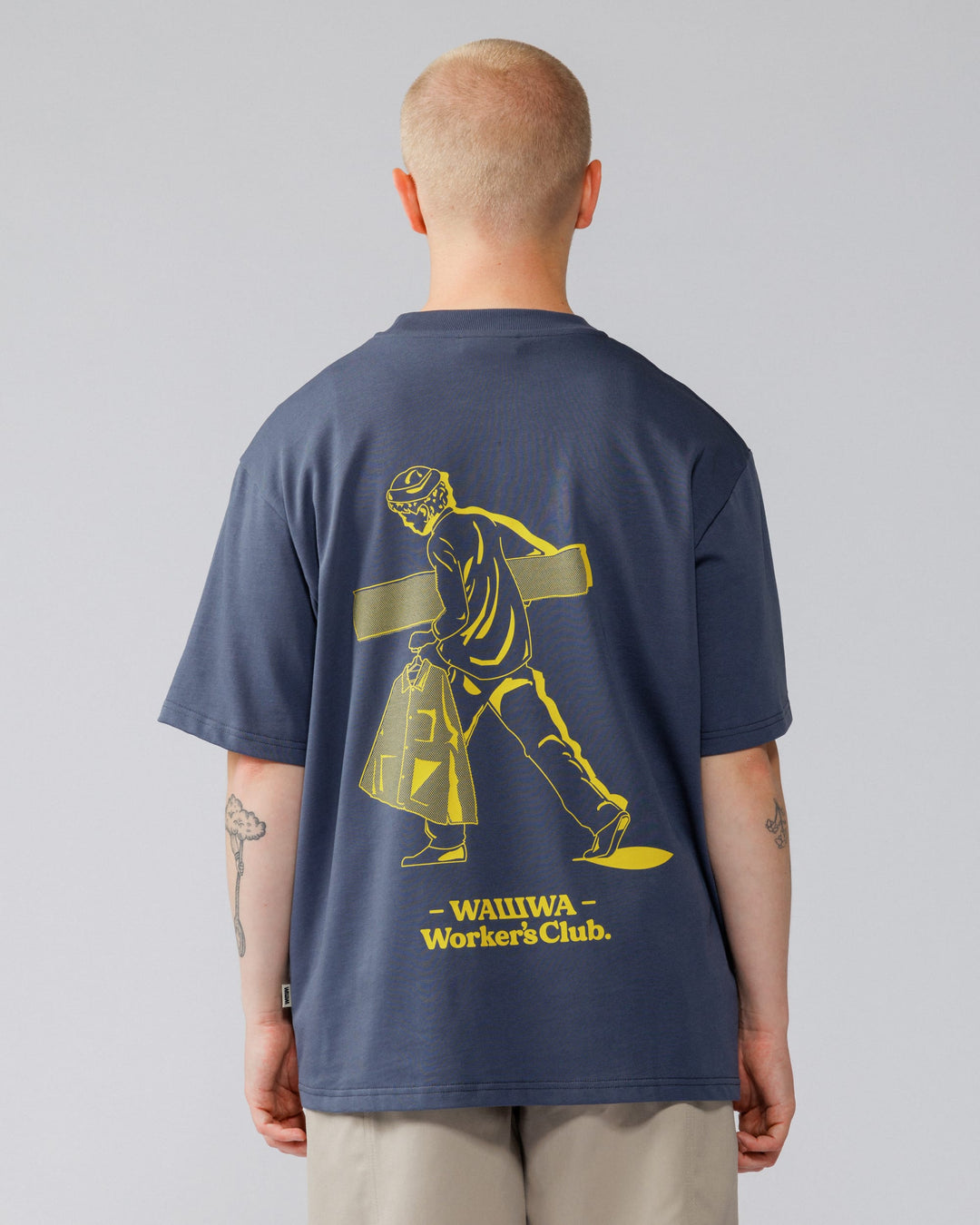 Workers Logo Stride T-Shirt - Washed Blue
