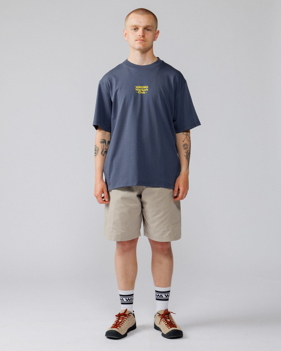 Workers Logo Stride T-Shirt - Washed Blue