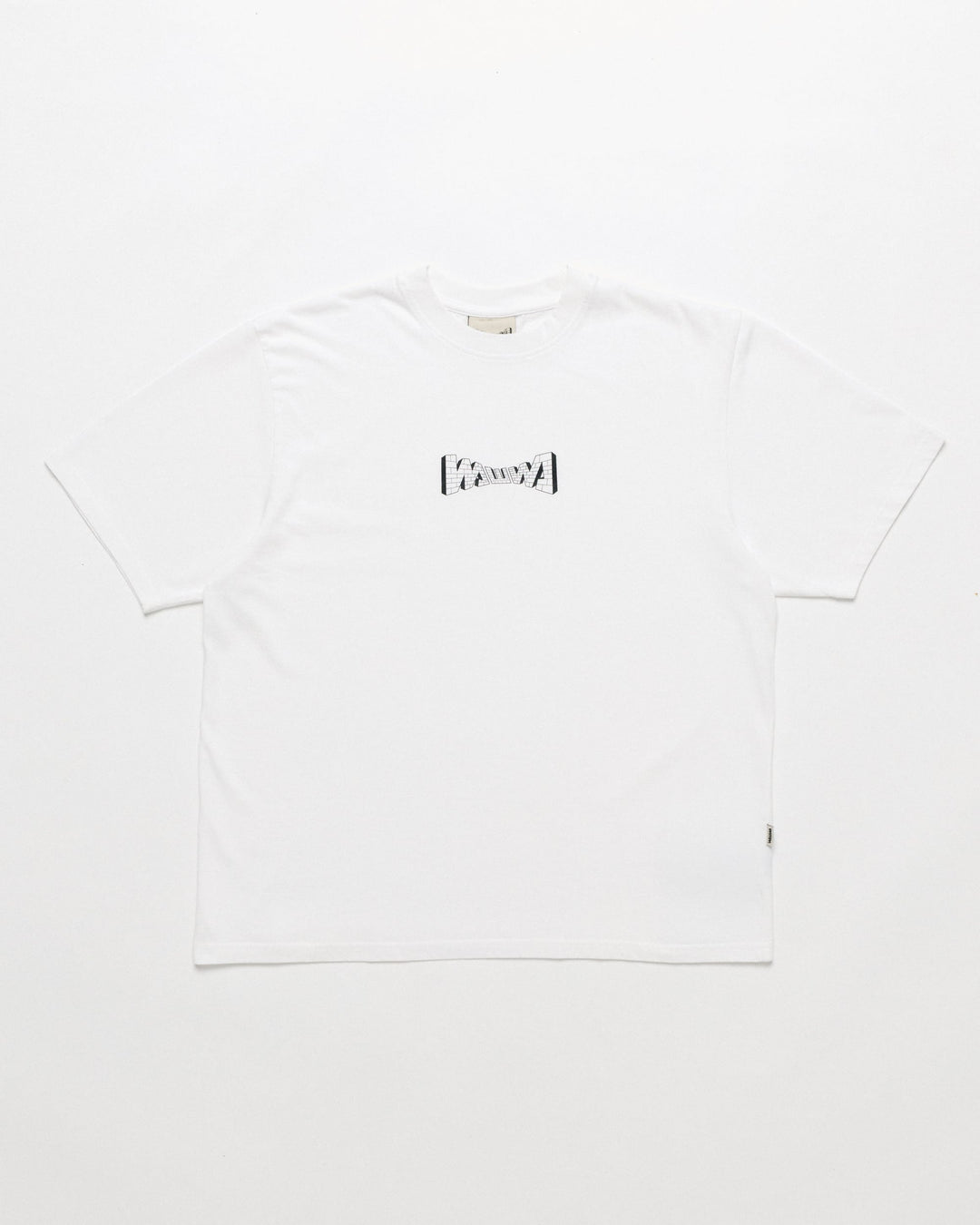 Brick Logo T-Shirt - White — front flat, garment shape