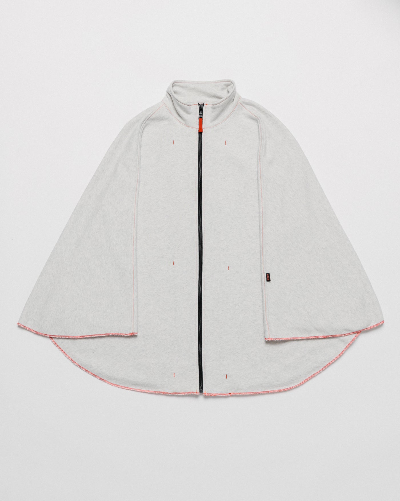 Outnback Recovery Cape in marl grey, front flat with central zip