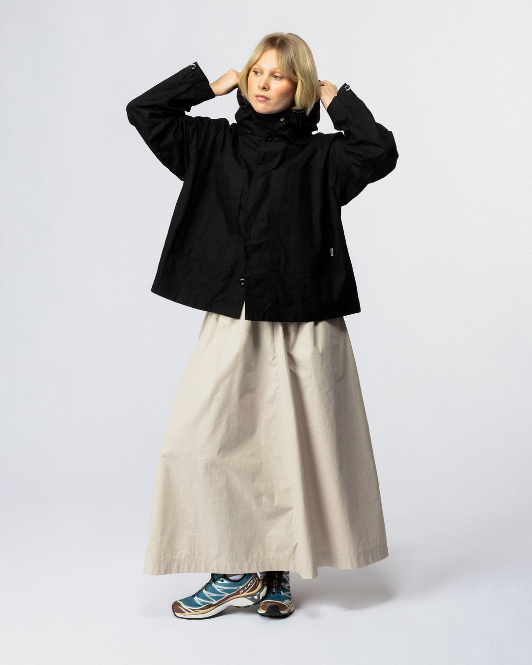 Nell Overshirt & Hood Set - Black